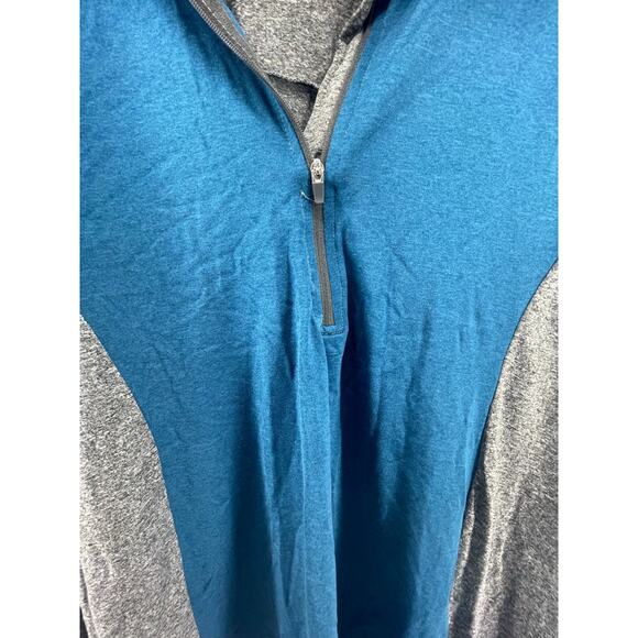BCG Gray Blue Color Block Quarter Zip Pullover Sweatshirt Women's Size 3X - Picture 2 of 5